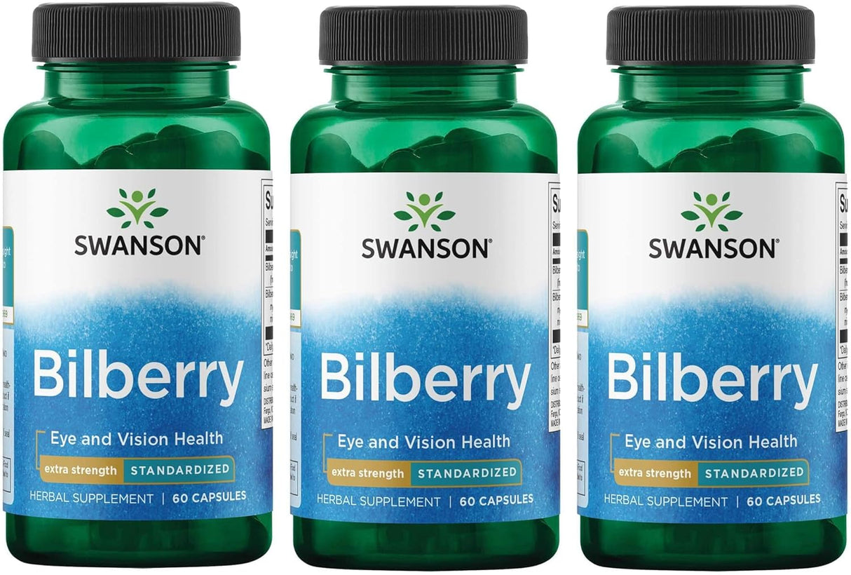 Swanson Extra-Strength Bilberry 100Mg. 60 Capsulas 3 Pack
