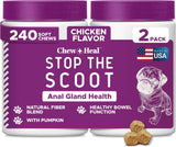 Chew + Heal Labs Stop The Scoot Fiber for Dogs 120 Masticables 2 Pack