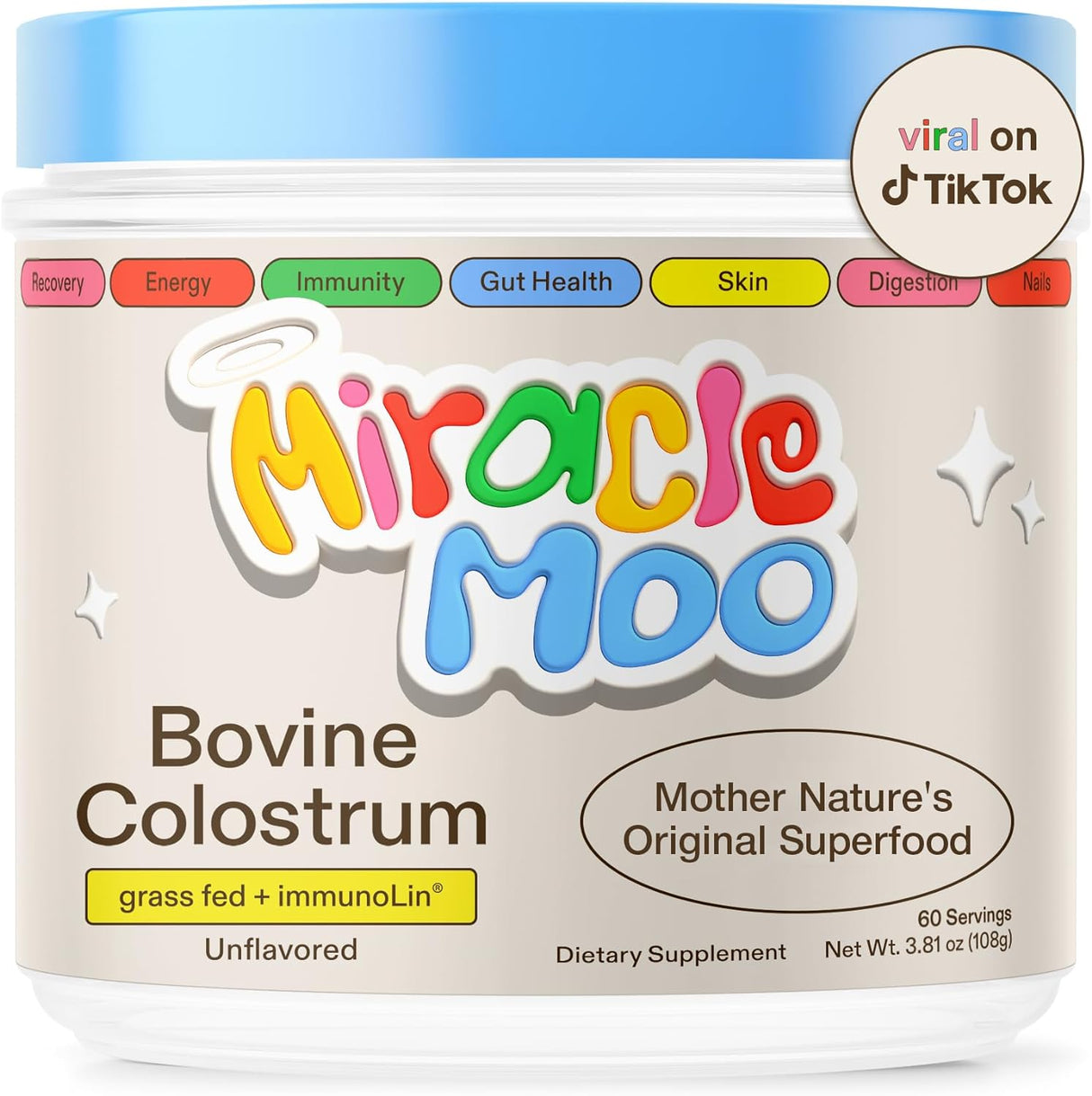 Miracle Moo Grass Fed Bovine Colostrum Supplement
