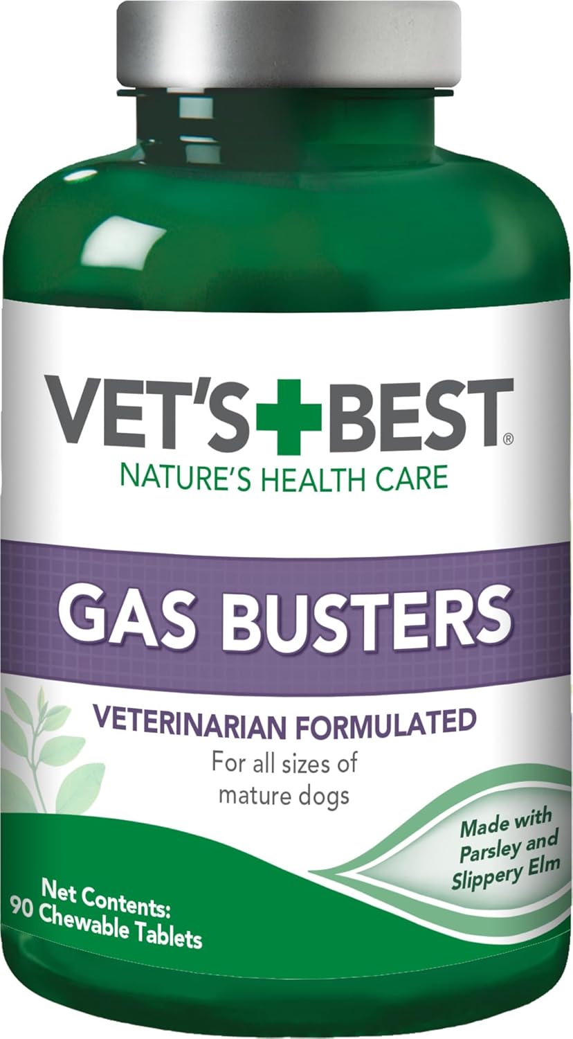 Vet's Best Gas Busters Digestive Support for Dogs 90 Tabletas Masticables