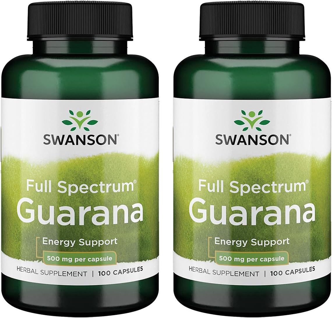 Swanson Guarana 500Mg. 100 Capsulas 2 Pack