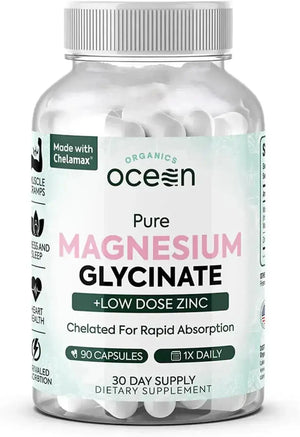 ORGANICS OCEAN - Organics Ocean Pure Magnesium Glycinate with Zinc 90 Capsulas - The Red Vitamin MX - Suplementos Alimenticios - {{ shop.shopifyCountryName }}