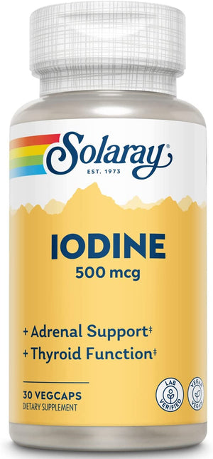 Solaray Iodine 500Mcg. Iodine Supplement 30 Capsulas - The Red Vitamin MX - Suplementos Alimenticios - SOLARAY