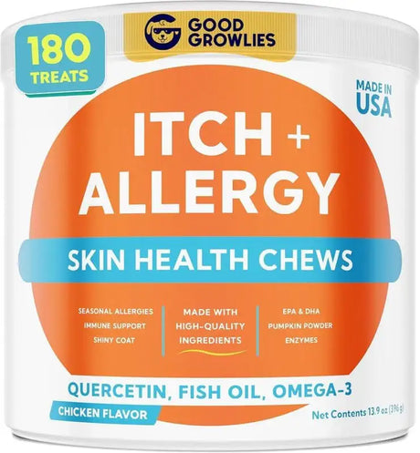 GOODGROWLIES - GOODGROWLIES Dog Allergy Relief Chews Chicken Flavor 180 Masticables - The Red Vitamin MX - Remedios Para La Picazón De Perros - {{ shop.shopifyCountryName }}