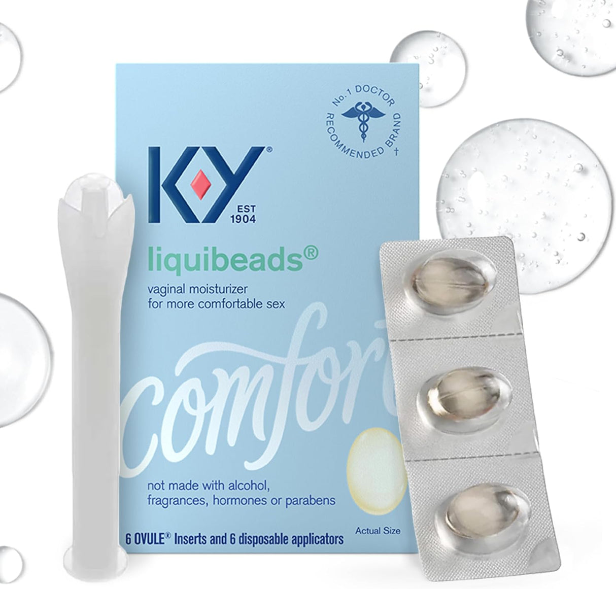 K-Y Liquibeads for Women Vaginal Moisturizer 6 Aplicaciones