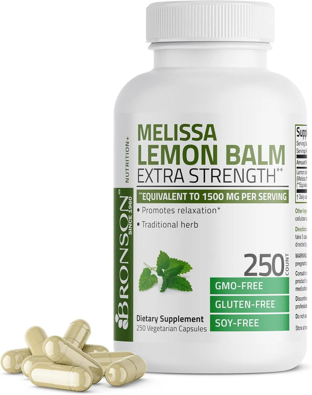 BRONSON - Bronson Melissa Lemon Balm Extra Strength 250 Capsulas - The Red Vitamin MX - Suplementos Alimenticios - {{ shop.shopifyCountryName }}