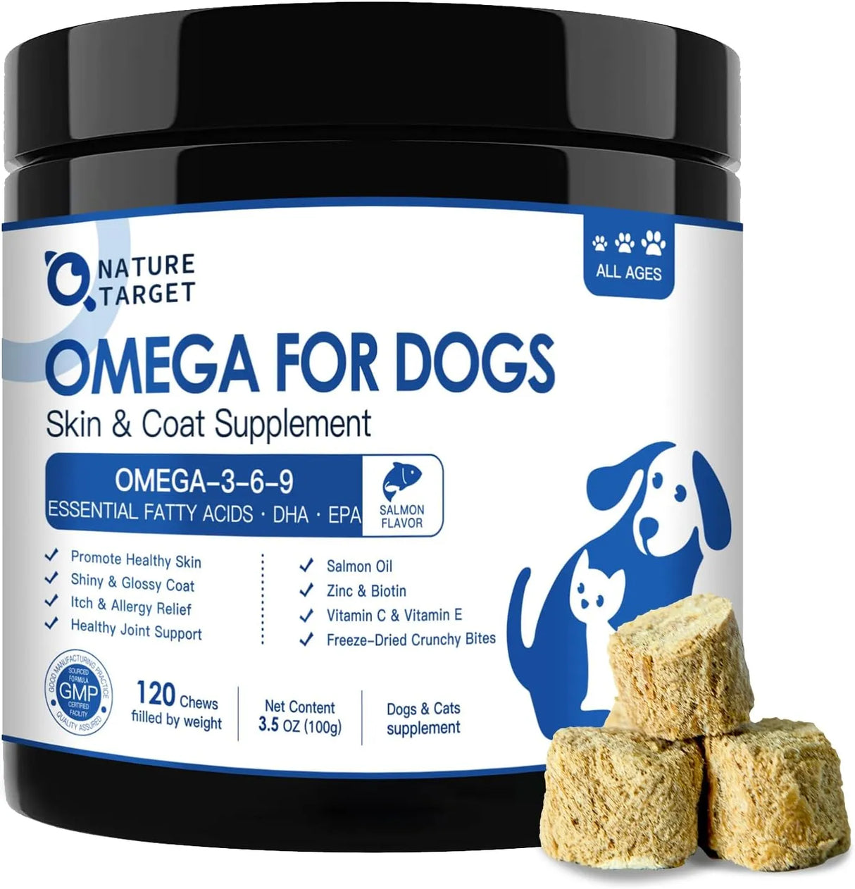 NATURE TARGET - NATURE TARGET Omega 3 Fish Oil for Dogs 120 Masticables - The Red Vitamin MX - Aceite De Pescado Para Perros - {{ shop.shopifyCountryName }}