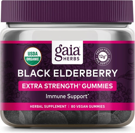 GAIA HERBS - Gaia Herbs Black Elderberry Sambucus Nigra Extra Strength Gummies 80 Gomitas - The Red Vitamin MX - Suplementos Alimenticios - {{ shop.shopifyCountryName }}