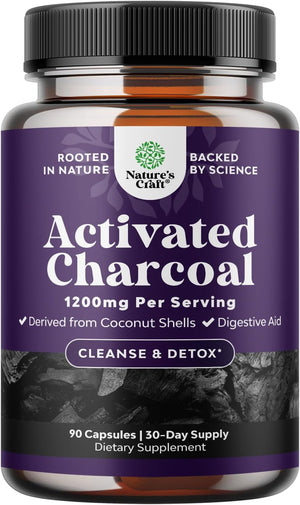 Natures Craft Cleanse and Detox Activated Charcoal 90 Capsulas