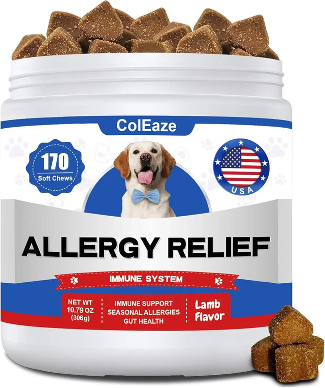 COLEAZE - ColEaze Dog Allergy Chews 170 Masticables - The Red Vitamin MX - Remedios Para La Picazón De Perros - {{ shop.shopifyCountryName }}