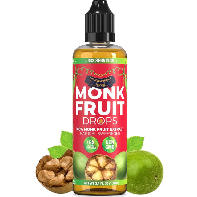 TRANSPARENCY FOODS - Transparency Foods 100% Pure Monk Fruit Extract Drops 100Ml. - The Red Vitamin MX - Suplementos Alimenticios - {{ shop.shopifyCountryName }}