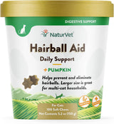NaturVet Hairball Aid Supplement for Cats 100 Masticables