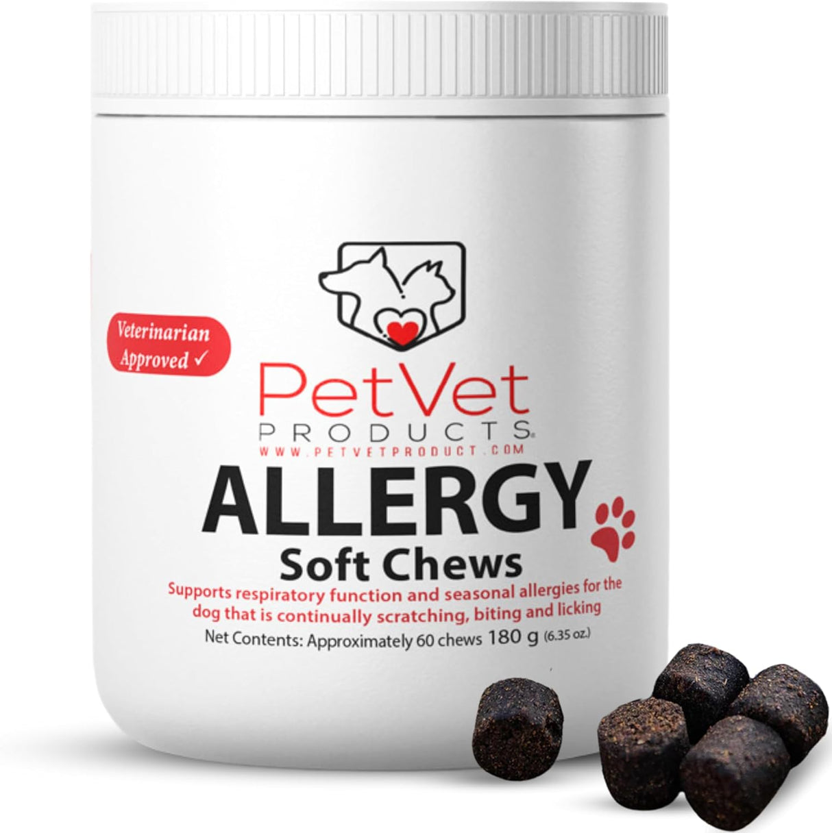 Pet Vet Allergy Relief Chews for Dogs Beef Liver 60 Masticables