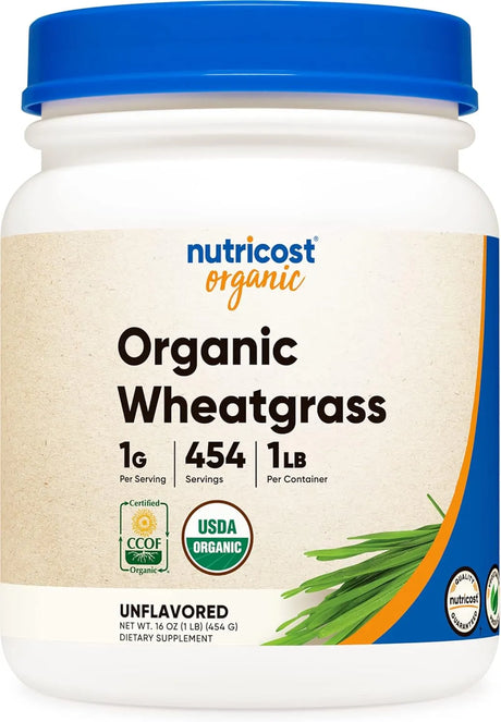 NUTRICOST - Nutricost Organic Wheatgrass Powder 454Gr. - The Red Vitamin MX - Suplementos Alimenticios - {{ shop.shopifyCountryName }}