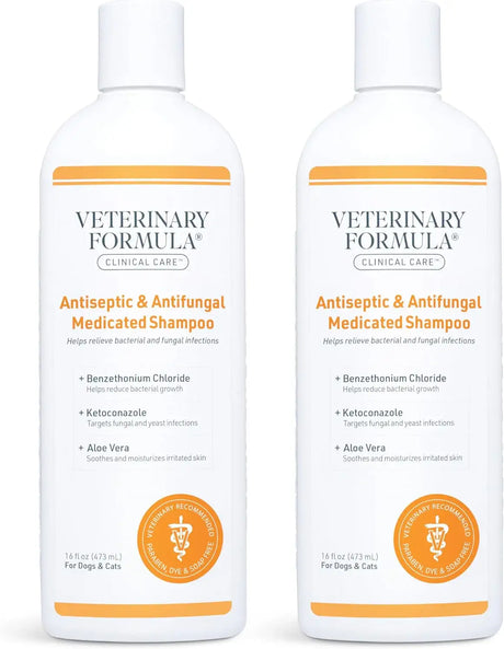 VETERINARY FORMULA - Veterinary Formula Clinical Care Antiseptic and Antifungal Medicated Shampoo for Dogs & Cats 16 Fl.Oz. 2 Pack - The Red Vitamin MX - Remedios Para La Picazón De Perros - {{ shop.shopifyCountryName }}