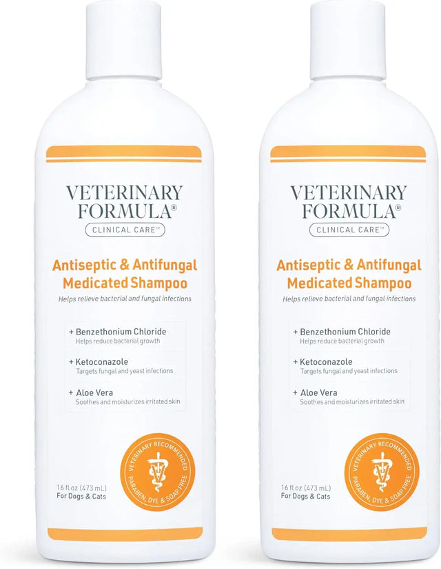 VETERINARY FORMULA - Veterinary Formula Clinical Care Antiseptic and Antifungal Medicated Shampoo for Dogs & Cats 16 Fl.Oz. 2 Pack - The Red Vitamin MX - Remedios Para La Picazón De Perros - {{ shop.shopifyCountryName }}