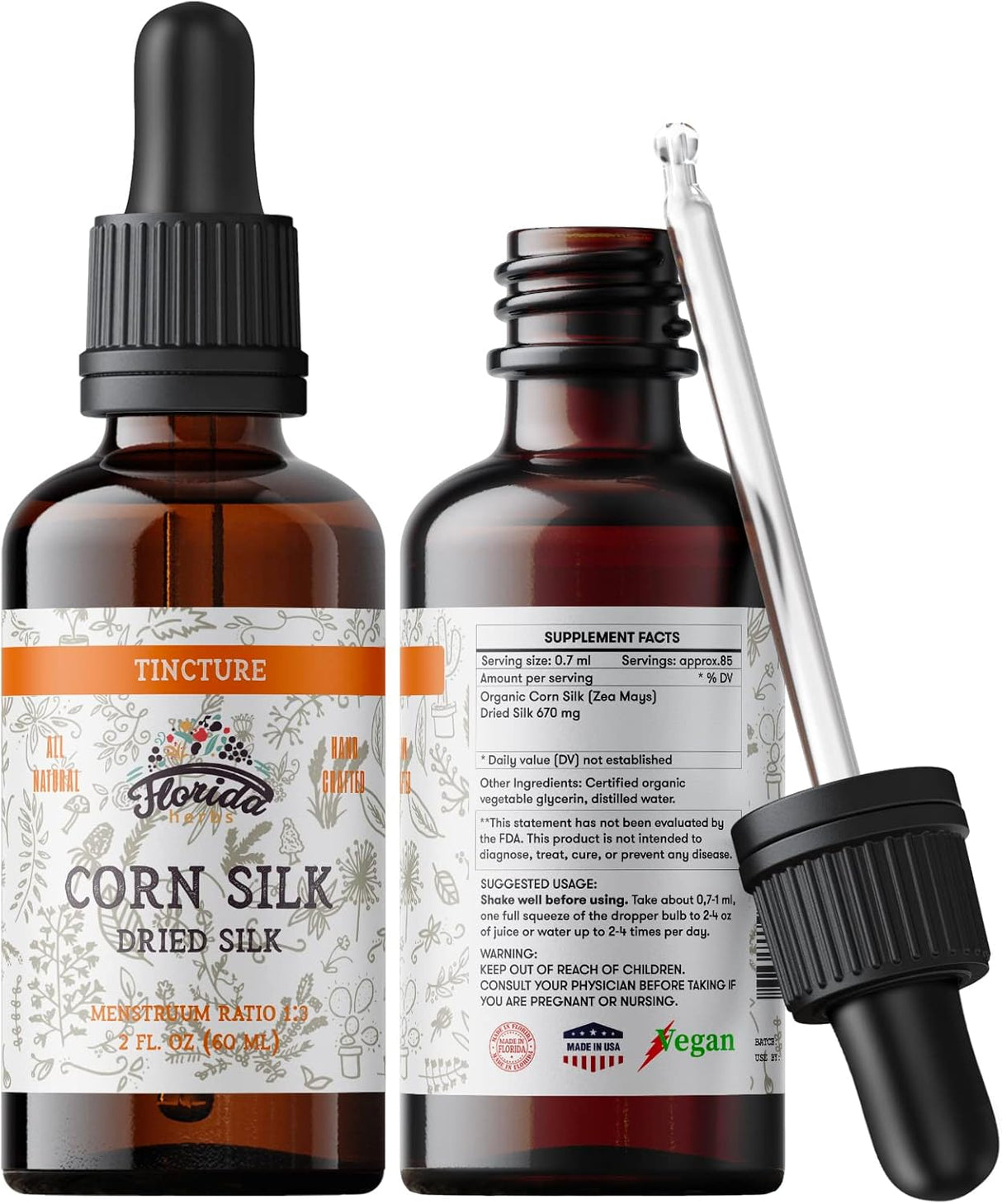 Florida Herbs Corn Silk Tincture 60Ml.