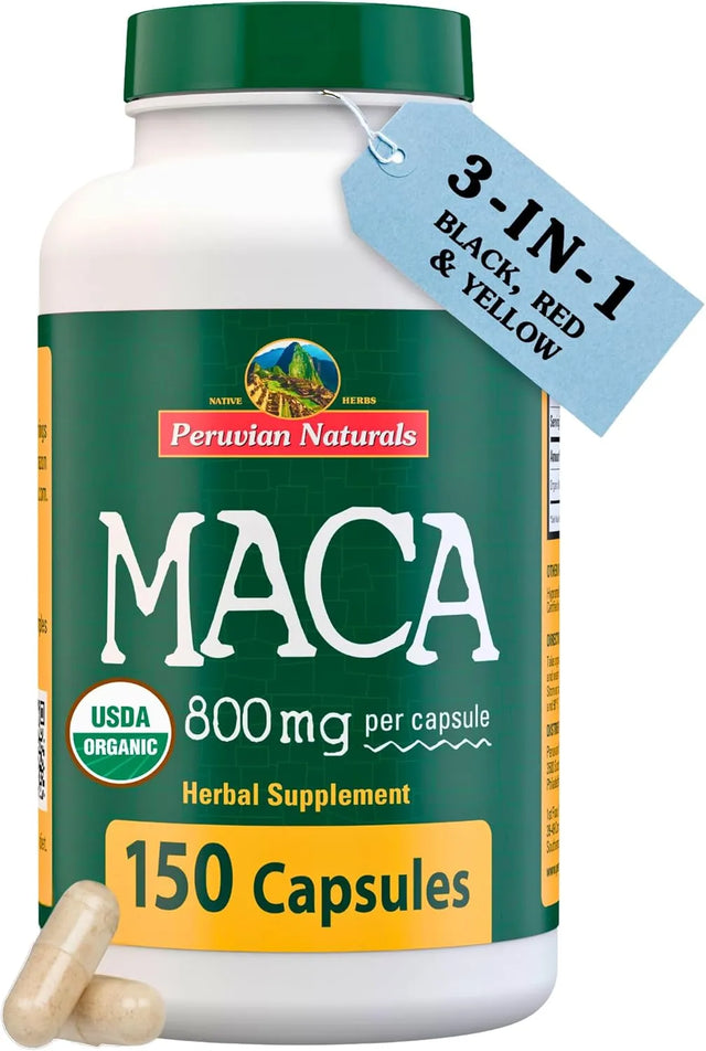 PERUVIAN NATURALS - Peruvian Naturals Organic Maca Root 800Mg. 150 Capsulas - The Red Vitamin MX - Suplementos Alimenticios - {{ shop.shopifyCountryName }}