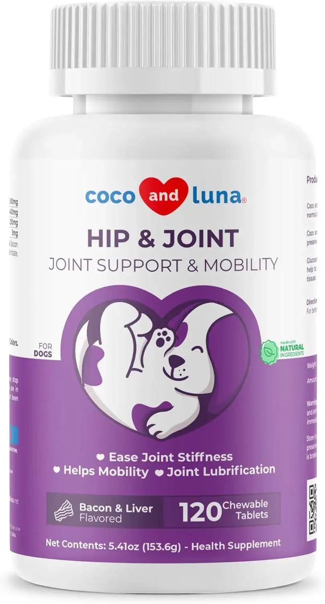 COCO AND LUNA - Coco and Luna Hip & Joint Supplement for Dogs 120 Tabletas Masticables - The Red Vitamin MX - Cuidado De Cadera Y Articulaciones Para Perros - {{ shop.shopifyCountryName }}