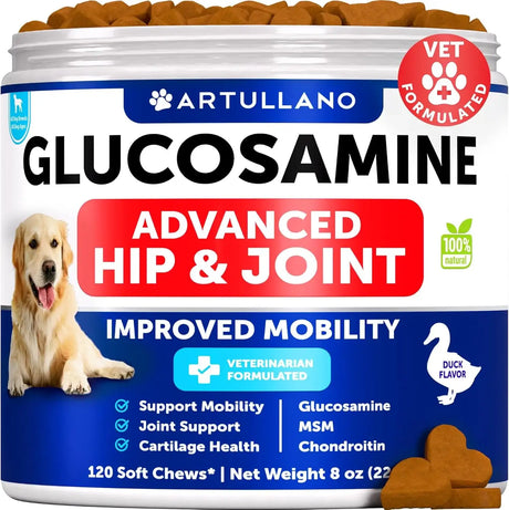 ARTULLANO - Artullano Hip and Joint Supplement for Dogs 120 Masticables - The Red Vitamin MX - Cuidado De Cadera Y Articulaciones Para Perros - {{ shop.shopifyCountryName }}