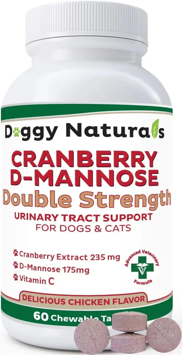 DOGGY NATURALS - Doggy Naturals Cranberry D-Mannose for Dogs and Cats Urinary Tract 60 Tabletas Masticables - The Red Vitamin MX - Salud De Tracto Urinario Para Perros - {{ shop.shopifyCountryName }}