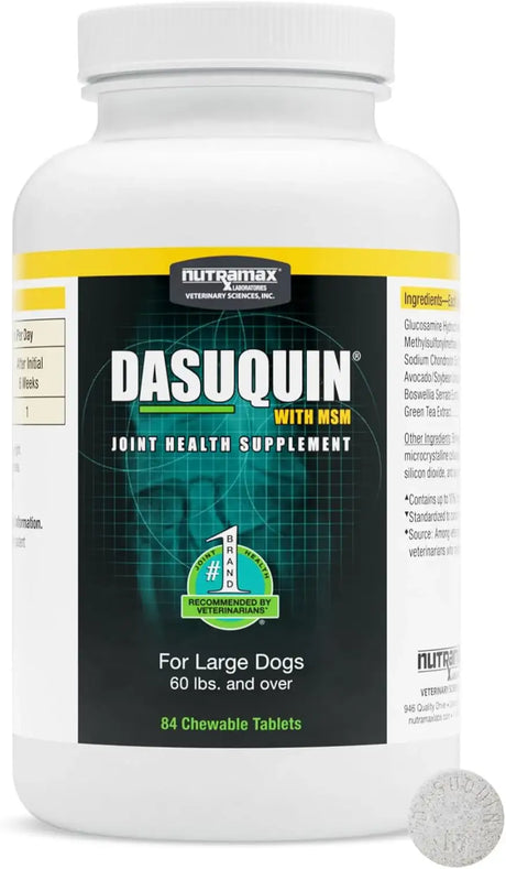 NUTRAMAX - Nutramax Dasuquin with MSM Chewables Large Dog 84 Tabletas Masticables - The Red Vitamin MX - Cuidado De Cadera Y Articulaciones Para Perros - {{ shop.shopifyCountryName }}