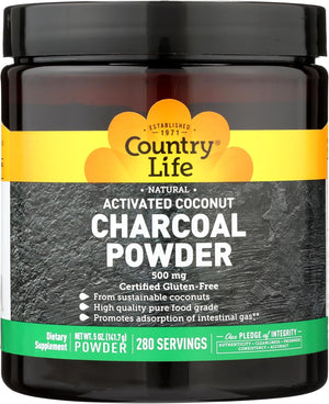 Country Life Charcoal Powder 280 Servicios 141Gr.