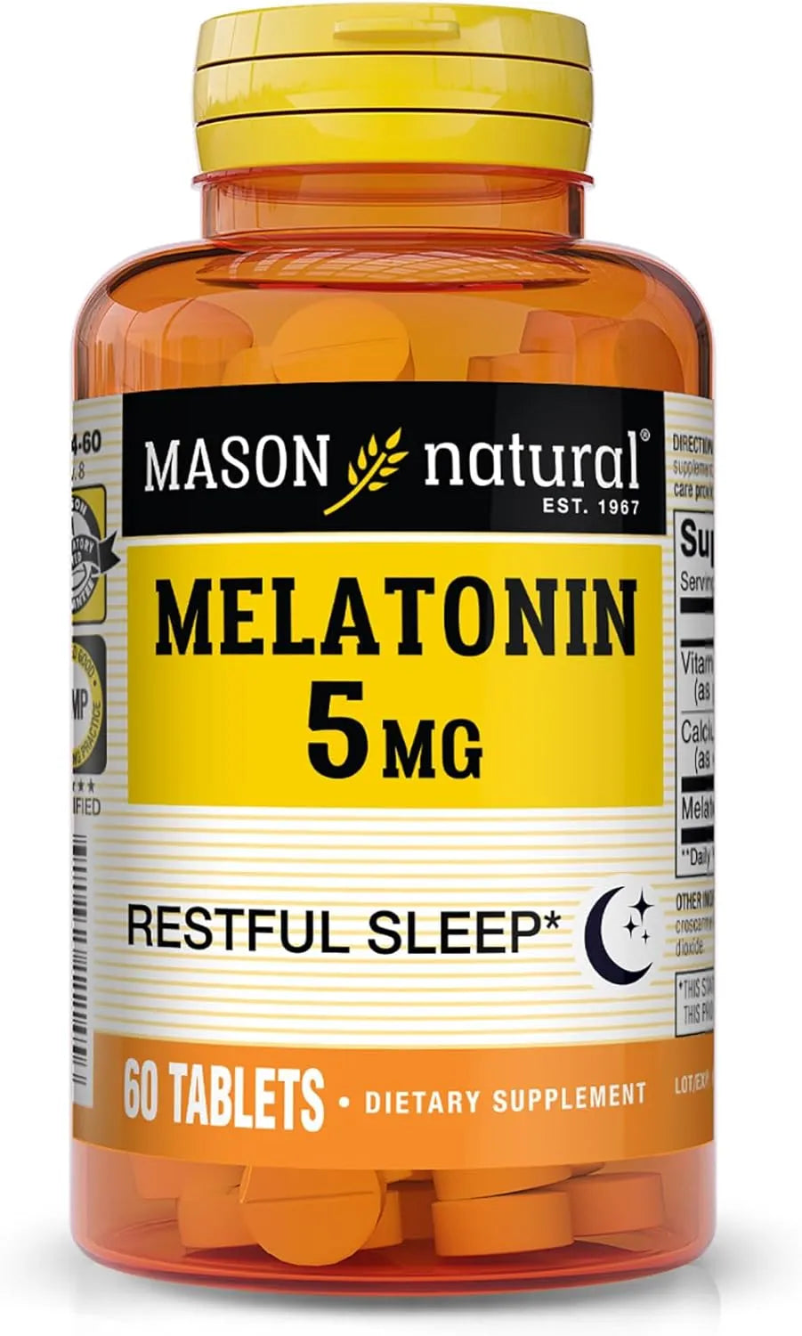 MASON NATURAL - MASON NATURAL Melatonin 5Mg. 60 Tabletas - The Red Vitamin MX - Suplementos Alimenticios - {{ shop.shopifyCountryName }}