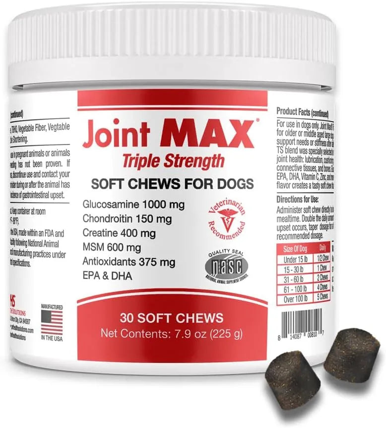 JOINT MAX - Joint Max TS Joint Supplement Vet Formulated 30 Masticables - The Red Vitamin MX - Cuidado De Cadera Y Articulaciones Para Perros - {{ shop.shopifyCountryName }}