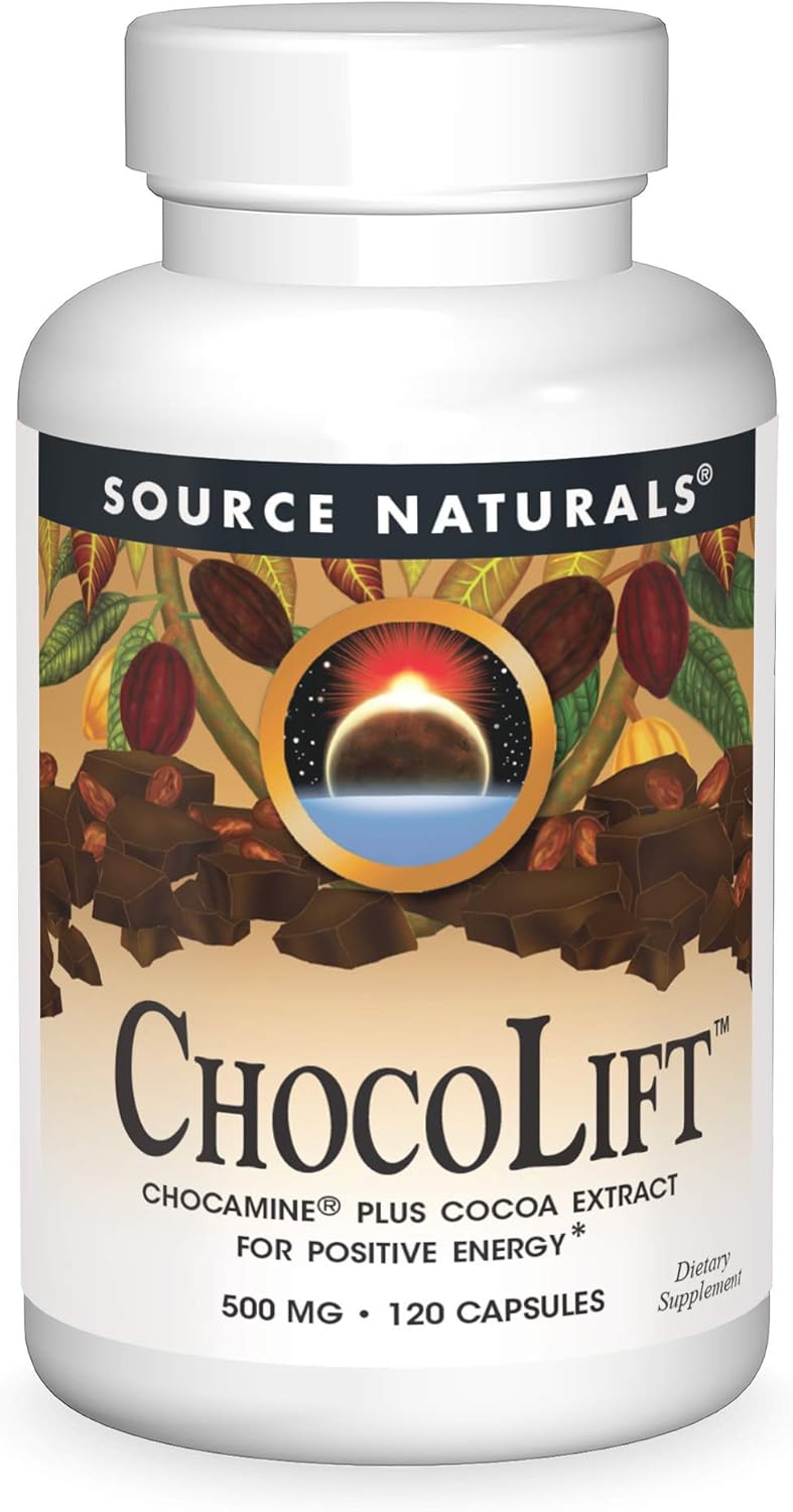 Source Naturals ChocoLift 500Mg. Chocamine Plus Cocoa Extract 120 Capsulas