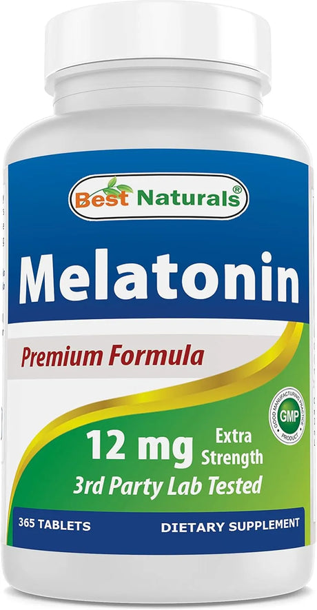 BEST NATURALS - Best Naturals Melatonin 12Mg. 365 Tabletas - The Red Vitamin MX - Suplementos Alimenticios - {{ shop.shopifyCountryName }}