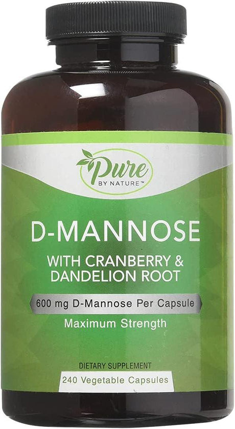 PURE BY NATURE - Pure By Nature D-Mannose with Cranberry and Dandelion Root 240 Capsulas - The Red Vitamin MX - Suplementos Alimenticios - {{ shop.shopifyCountryName }}