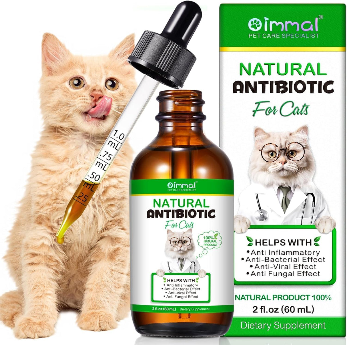 Oimmal Cat Natural Antibiotics 2 Fl.Oz.