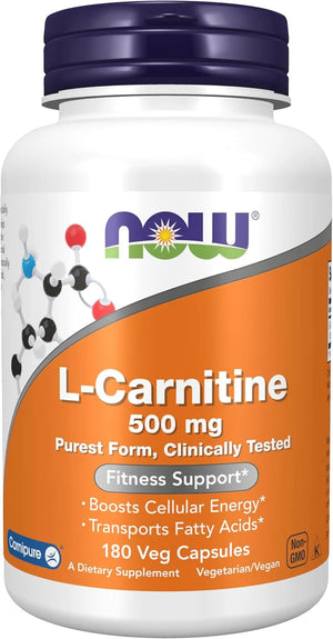 NOW SUPPLEMENTS - NOW Supplements L-Carnitine 500Mg. 180 Capsulas - The Red Vitamin MX - Suplementos Alimenticios - {{ shop.shopifyCountryName }}