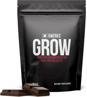 XWERKS - Xwerks Grow 100% New Zealand Grass-Fed Whey Protein Chocolate 28.8 Oz. - The Red Vitamin MX - Suplementos Alimenticios - {{ shop.shopifyCountryName }}
