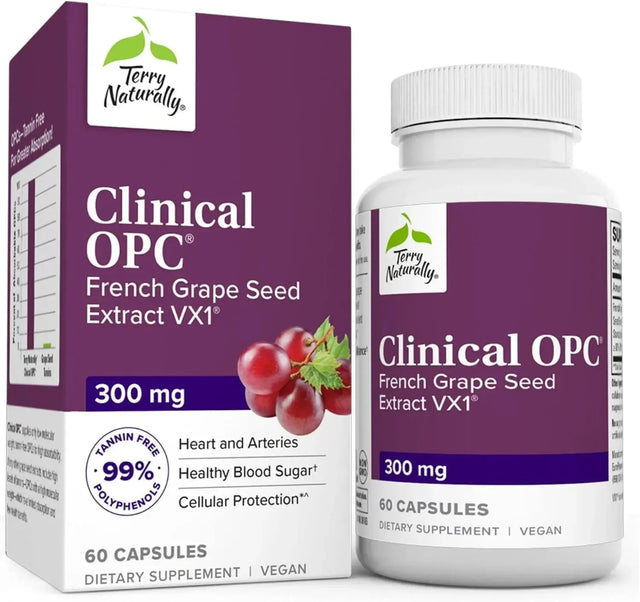 TERRY NATURALLY - Terry Naturally Clinical OPC Grape Seed Extract & Sunflower Lecithin 300Mg. 60 Capsulas - The Red Vitamin MX - Suplementos Alimenticios - {{ shop.shopifyCountryName }}