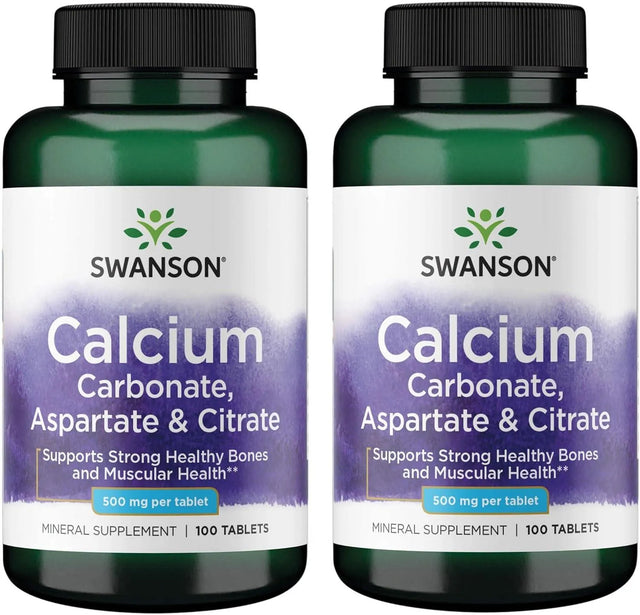 SWANSON - Swanson Calcium Carbonate Aspartate & Citrate 500Mg. 100 Tabletas 2 Pack - The Red Vitamin MX - Suplementos Alimenticios - {{ shop.shopifyCountryName }}