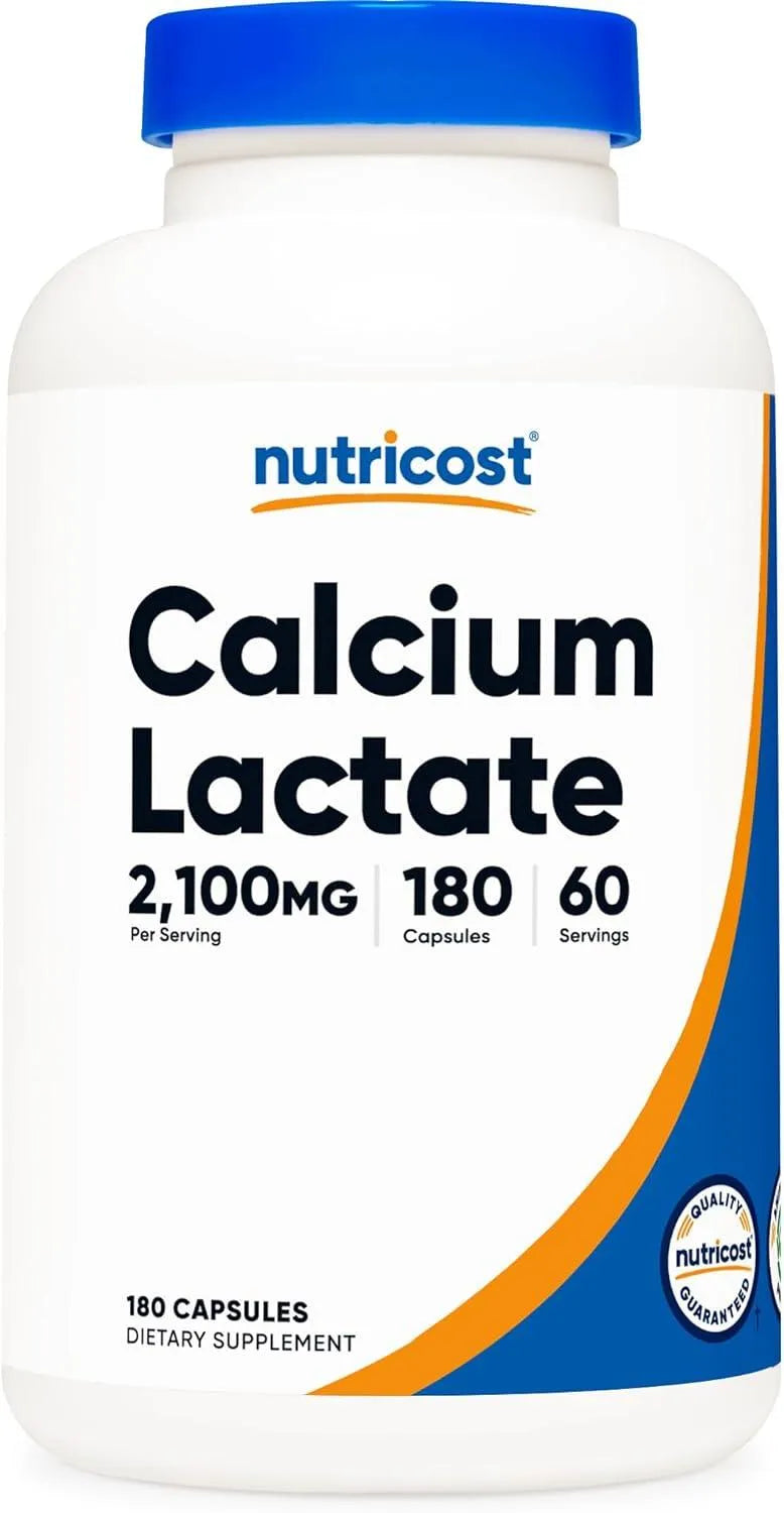 NUTRICOST - Nutricost Calcium Lactate 2,100Mg. 180 Capsulas - The Red Vitamin MX - Suplementos Alimenticios - {{ shop.shopifyCountryName }}