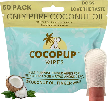 COCOPUP - Cocopup Dog Teeth Cleaning Wipes Ear Nose Paws Fur Cleaner Pure Coconut Oil 50 Toallitas - The Red Vitamin MX - Cuidado Dental Para Perros - {{ shop.shopifyCountryName }}