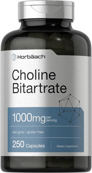 HORBAACH - Horbaach Choline Bitartrate 1000Mg. 250 Capsulas - The Red Vitamin MX - sup - {{ shop.shopifyCountryName }}