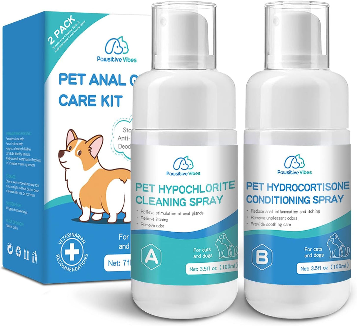 Pawsitive Vibes Medicated Instant Dog Anal Spray Kit