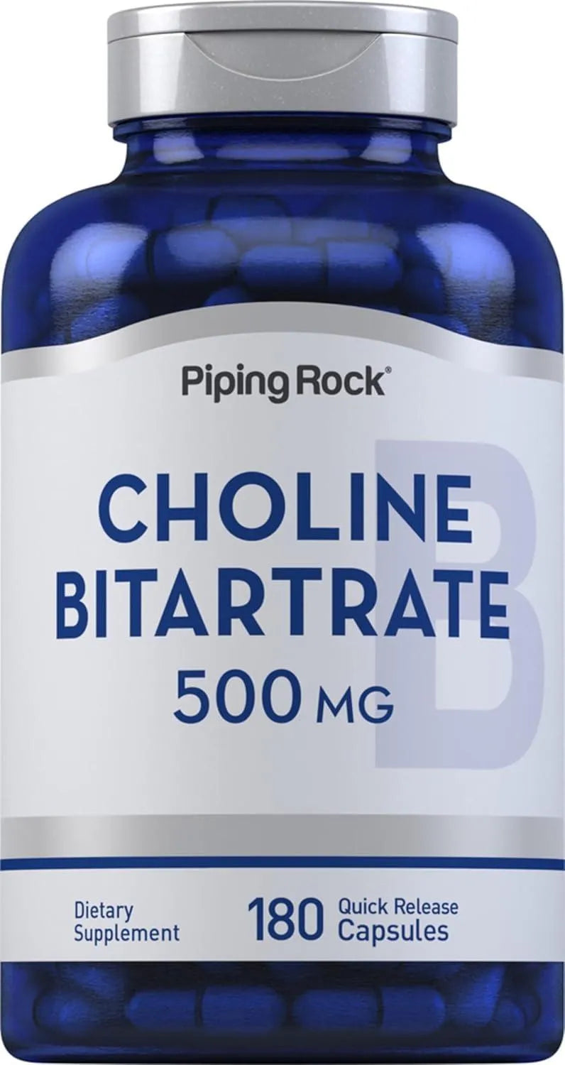 PIPING ROCK - Piping Rock Choline Bitartrate 500Mg. 180 Capsulas - The Red Vitamin MX - Suplementos Alimenticios - {{ shop.shopifyCountryName }}