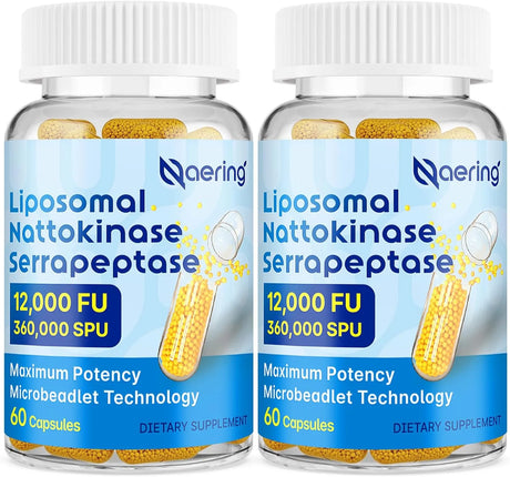 NAERING - Naering Liposomal Nattokinase 12,000 FU Serrapeptase 360,000 SPU 60 Capsulas 2 Pack - The Red Vitamin MX - Suplementos Alimenticios - {{ shop.shopifyCountryName }}