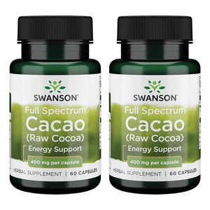 Swanson Full Spectrum Cacao 400Mg. 60 Capsulas 2 Pack