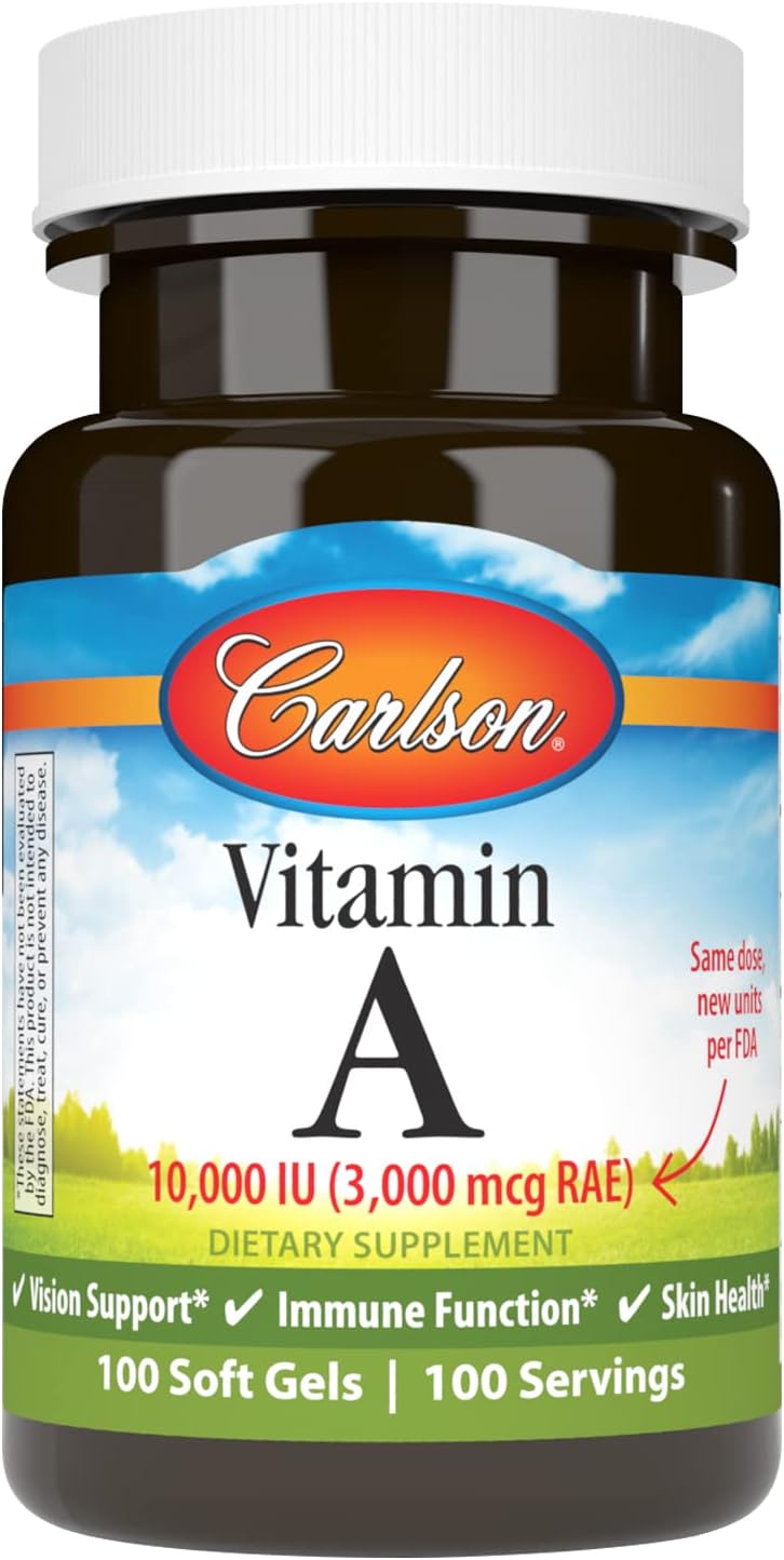 Carlson Vitamin A 10,000 IU 100 Capsulas Blandas
