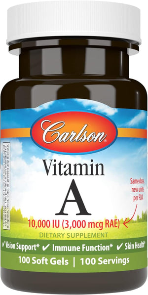 Carlson Vitamin A 10,000 IU 100 Capsulas Blandas