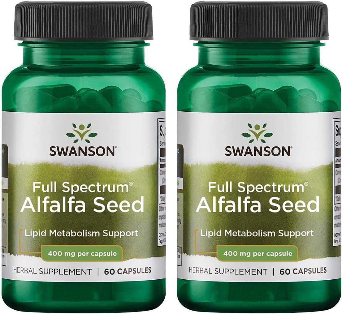 Swanson Full Spectrum Alfalfa Seed 400Mg. 60 Capsulas 2 Pack