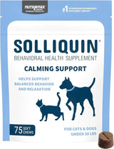 NUTRAMAX - Nutramax Solliquin Calming Behavioral Health Supplement for Small to Medium Dogs and Cats 75 Masticables - The Red Vitamin MX - Relajantes Para Perros - {{ shop.shopifyCountryName }}