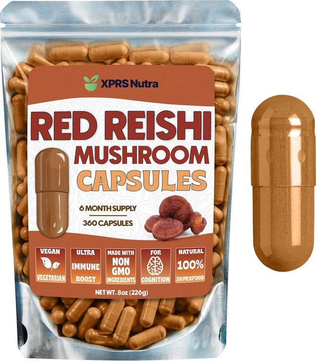 XPRS NUTRA - XPRS Nutra Reishi Mushroom 360 Capsulas - The Red Vitamin MX - Suplementos Alimenticios - {{ shop.shopifyCountryName }}
