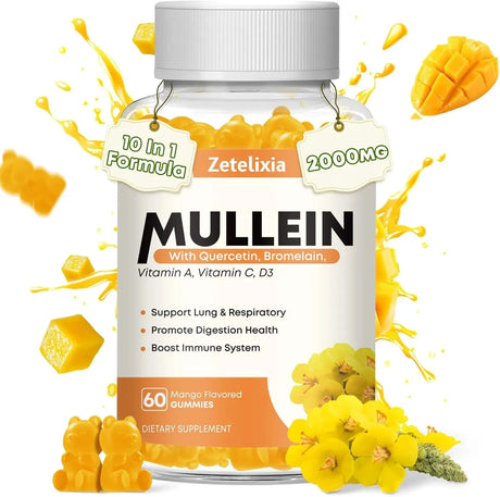 ZETELIXIA - Zetelixia 10 in 1 Mullein Gummies for Clear Lungs 2000Mg. 60 Gomitas - The Red Vitamin MX - Suplementos Alimenticios - {{ shop.shopifyCountryName }}